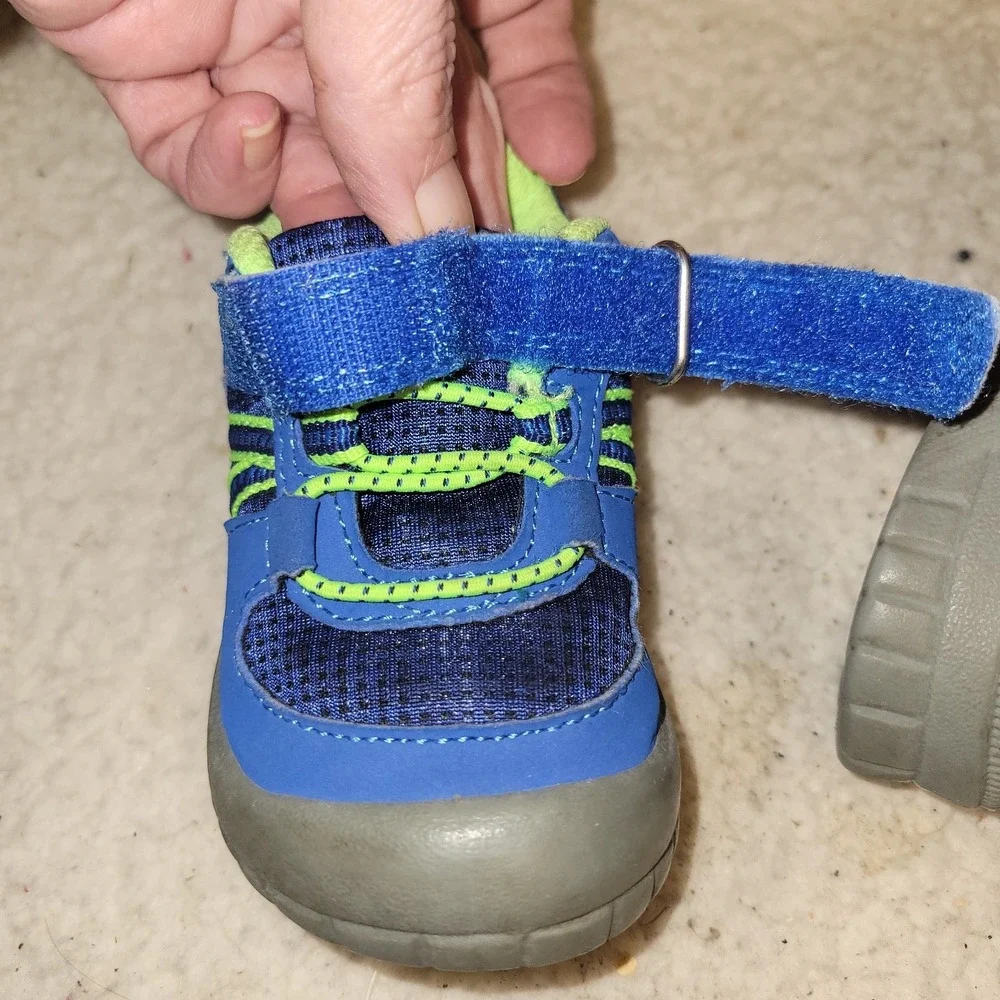 OshKosh B'gosh Toddler Water Shoes‎ Blue Green Hook Loop Size 5 EU 20